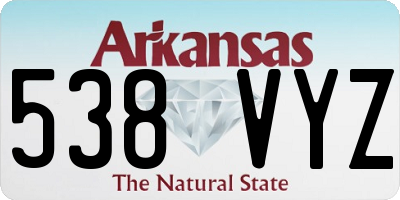 AR license plate 538VYZ