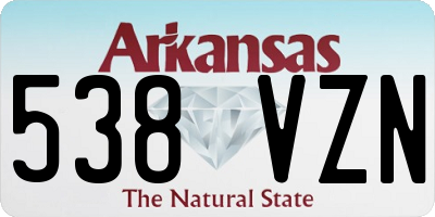 AR license plate 538VZN