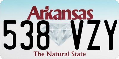 AR license plate 538VZY