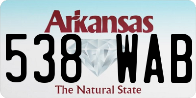 AR license plate 538WAB
