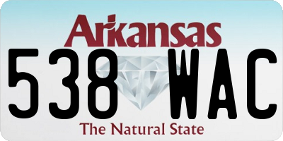 AR license plate 538WAC