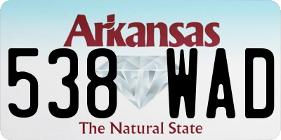 AR license plate 538WAD