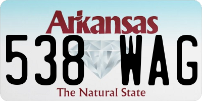 AR license plate 538WAG