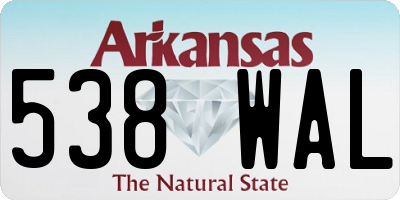 AR license plate 538WAL