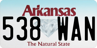 AR license plate 538WAN