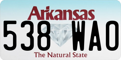 AR license plate 538WAO