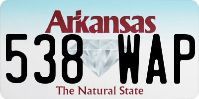 AR license plate 538WAP