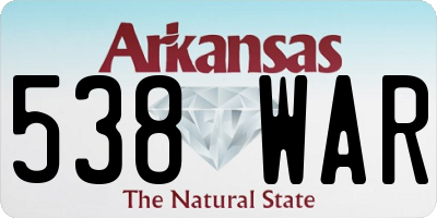 AR license plate 538WAR