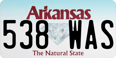AR license plate 538WAS