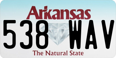 AR license plate 538WAV