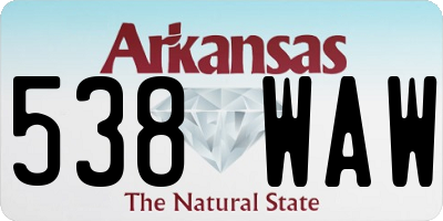 AR license plate 538WAW
