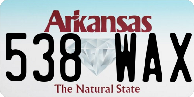 AR license plate 538WAX