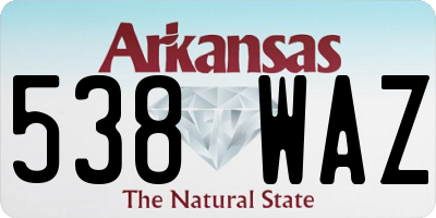 AR license plate 538WAZ