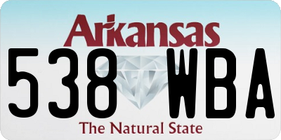 AR license plate 538WBA