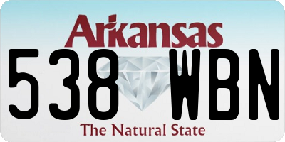 AR license plate 538WBN