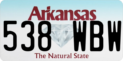 AR license plate 538WBW