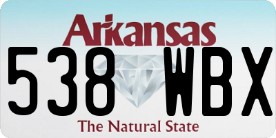 AR license plate 538WBX