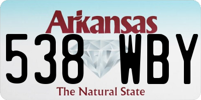 AR license plate 538WBY