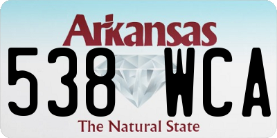 AR license plate 538WCA