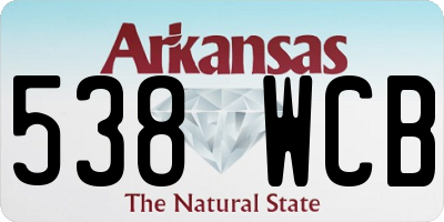 AR license plate 538WCB