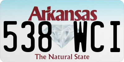 AR license plate 538WCI
