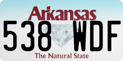 AR license plate 538WDF