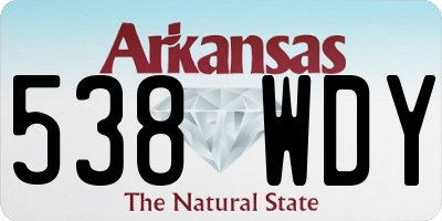 AR license plate 538WDY