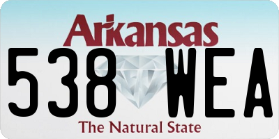 AR license plate 538WEA