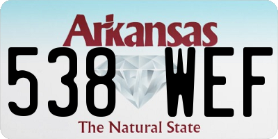 AR license plate 538WEF