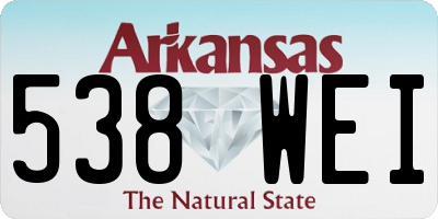 AR license plate 538WEI