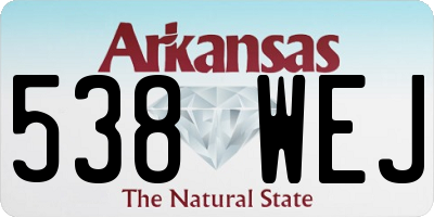 AR license plate 538WEJ