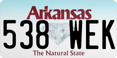 AR license plate 538WEK