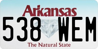 AR license plate 538WEM