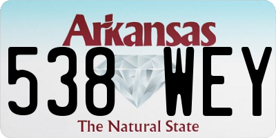 AR license plate 538WEY