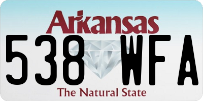AR license plate 538WFA