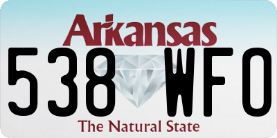 AR license plate 538WFO