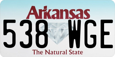 AR license plate 538WGE