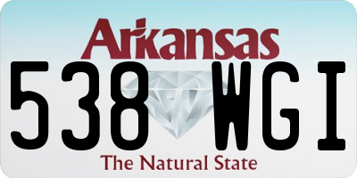 AR license plate 538WGI