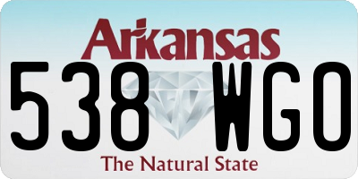 AR license plate 538WGO