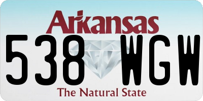 AR license plate 538WGW