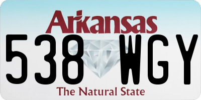 AR license plate 538WGY