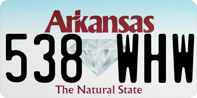 AR license plate 538WHW