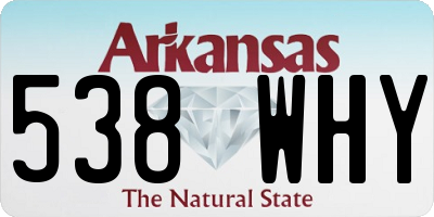 AR license plate 538WHY