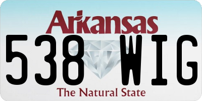 AR license plate 538WIG