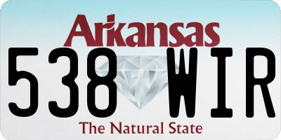 AR license plate 538WIR