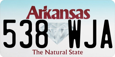 AR license plate 538WJA