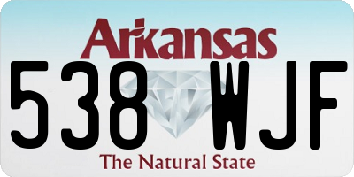 AR license plate 538WJF