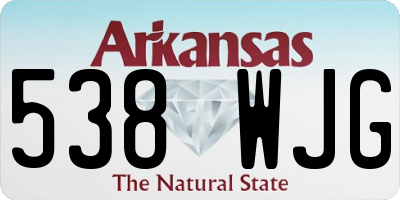 AR license plate 538WJG