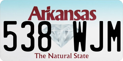 AR license plate 538WJM