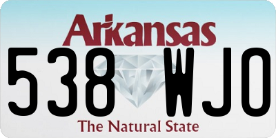 AR license plate 538WJO